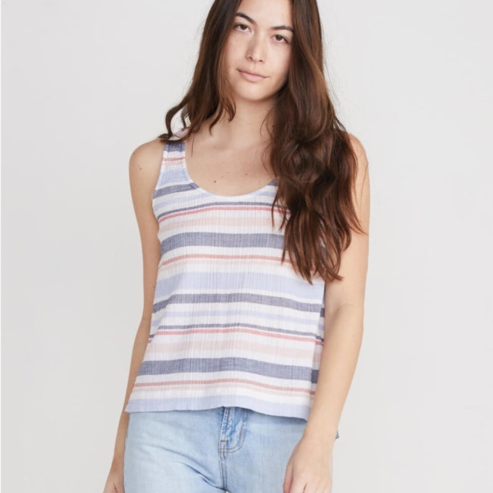 Marine Layer Jackie Tank in Blue Multi Stripe